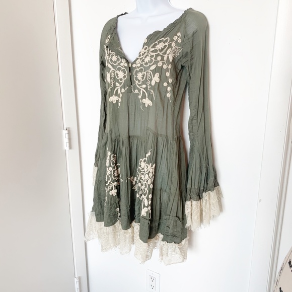 Antica Sartoria Dresses & Skirts - Antica Sartoria Boho Dress with Lace & Embroidery